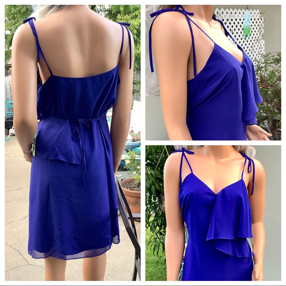 🎉HP🥂NWT Med Cocktail Event Ruffle Sabrina Dress - Picture 5 of 16